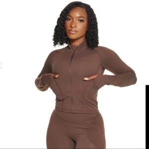 Cropped Brown Activewear Jacket from IlusLabel